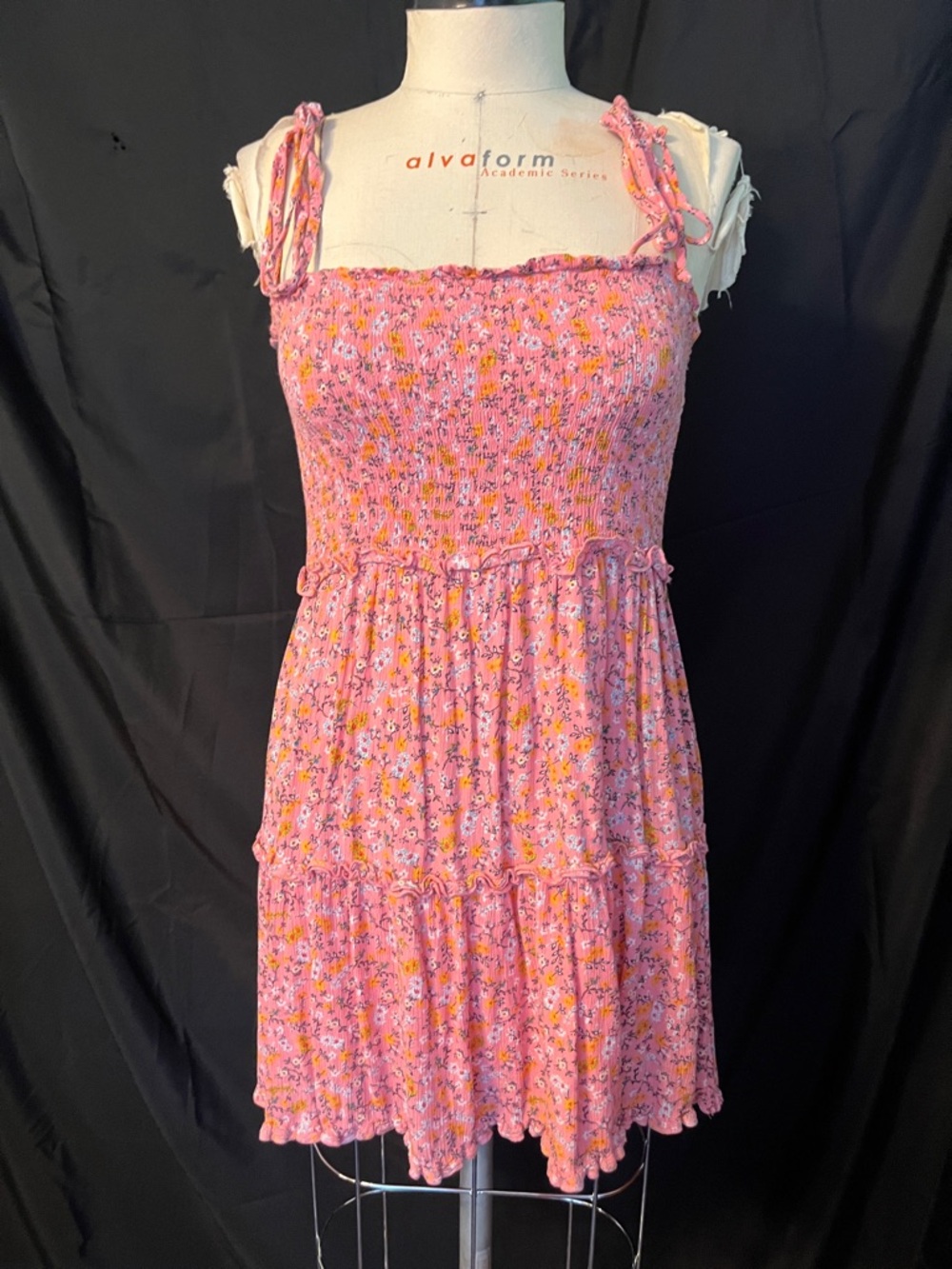 Pink Floral Smocked Sundress